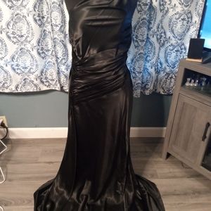 Black one shoulder Rhinestone strapped Formal